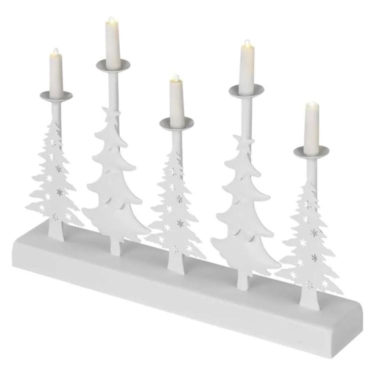 LED svečnik božične jelke s svečami, 24 cm, 2x AA, notranji, topla bela