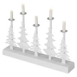 LED svečnik božične jelke s svečami, 24 cm, 2x AA, notranji, topla bela