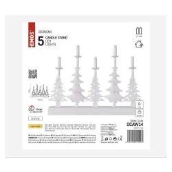 LED svečnik božične jelke s svečami, 24 cm, 2x AA, notranji, topla bela