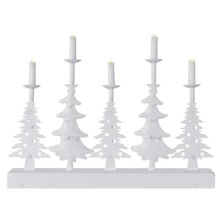 LED svečnik božične jelke s svečami, 24 cm, 2x AA, notranji, topla bela