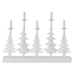 LED svečnik božične jelke s svečami, 24 cm, 2x AA, notranji, topla bela