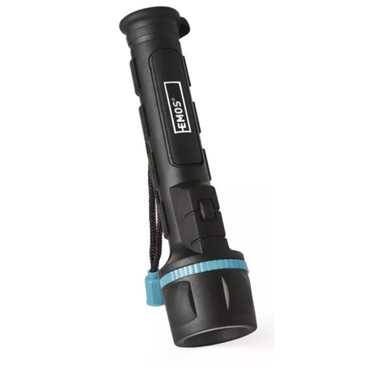 Ročna LED svetilka Emos 3 LED, 20 lm, 2×AA, gumijasta