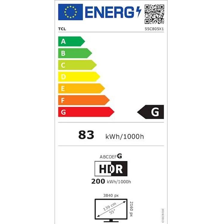 Televizor TCL 55C805 4K Ultra HD, Mini LED, QLED, Smart TV, diagonala 139 cm