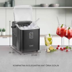 Kompaktni ledomat z elegantnim mat črnim ohišjem se odlično poda v vsako kuhinjo ali domači bar.
