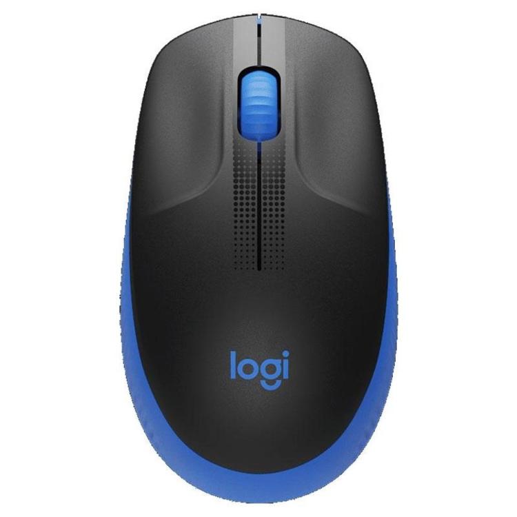 Logitech M190 brezžična optična miška, modra