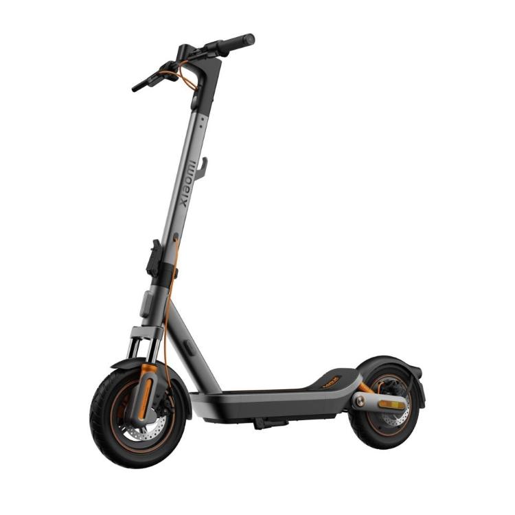 Xiaomi Electric Scooter 6 Max GL, siv/oranžen, dvojno vzmetenje, velike pnevmatike, robusten okvir.