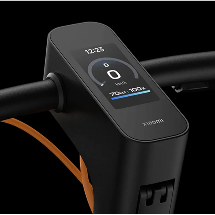 Xiaomi Electric Scooter 6 Max GL, zaslon na krmilu, prikaz hitrosti, baterije in načina vožnje.