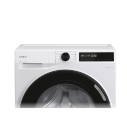 Zgornji del pralnega stroja z upravljalnim gumbom in digitalnim zaslonom