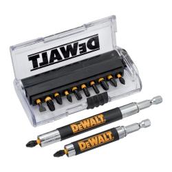 DeWalt set nastavkov in bitov z magnetnima držaloma v prozorni škatli, komplet za izvijačenje.