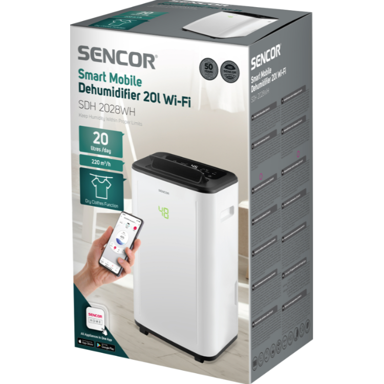 Razvlažilnik zraka Sencor SDH2028WH, 20 L