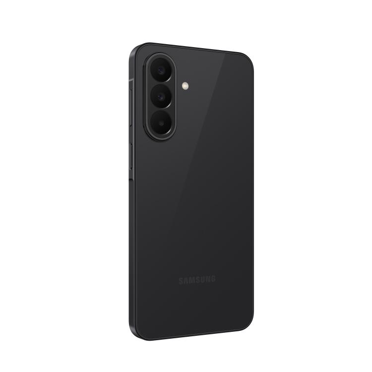 Samsung Galaxy A27 5G, črna, zadnji kotni pogled, trojna kamera, tanek profil, mat videz.