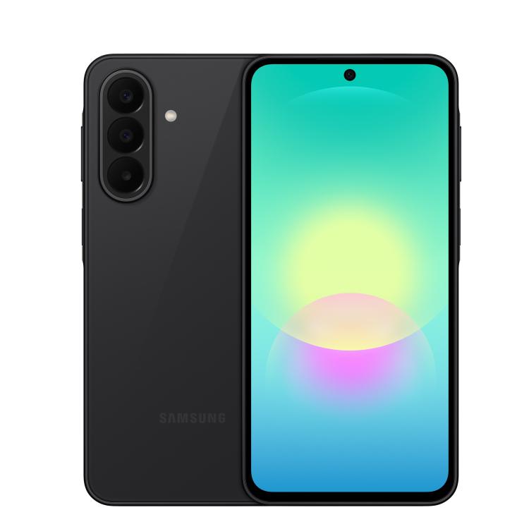 Samsung Galaxy A27 5G, črna, spredaj in zadaj, 6,7" zaslon, trojna kamera, Infinity‑O dizajn.