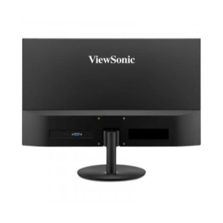ViewSonic VA24E2-H – zadnji pogled na monitor s tankim ohišjem, VESA pritrdilnim mestom in HDMI/VGA priključki.