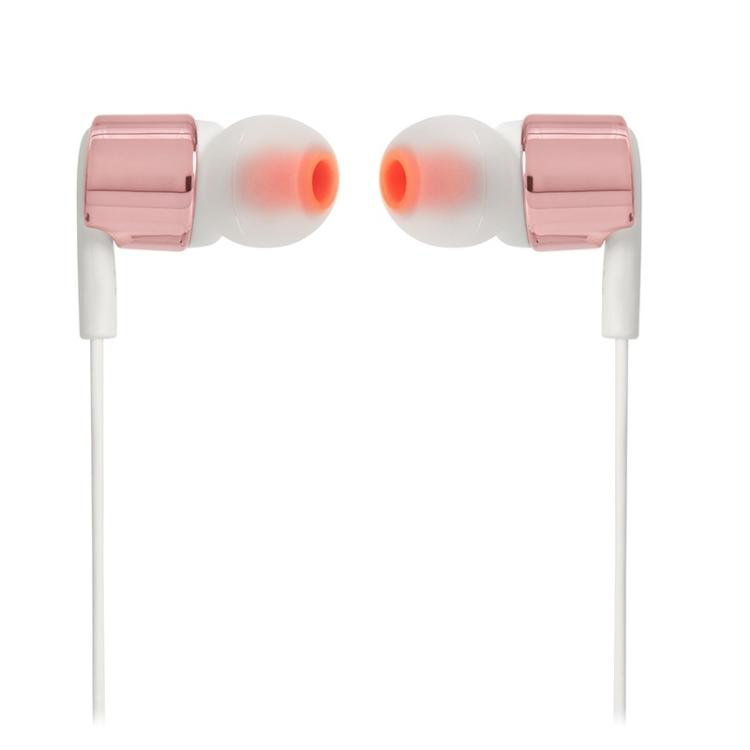 Slušalke JBL T210, žične stereo, mikrofon, belo-zlate (rose gold)_1