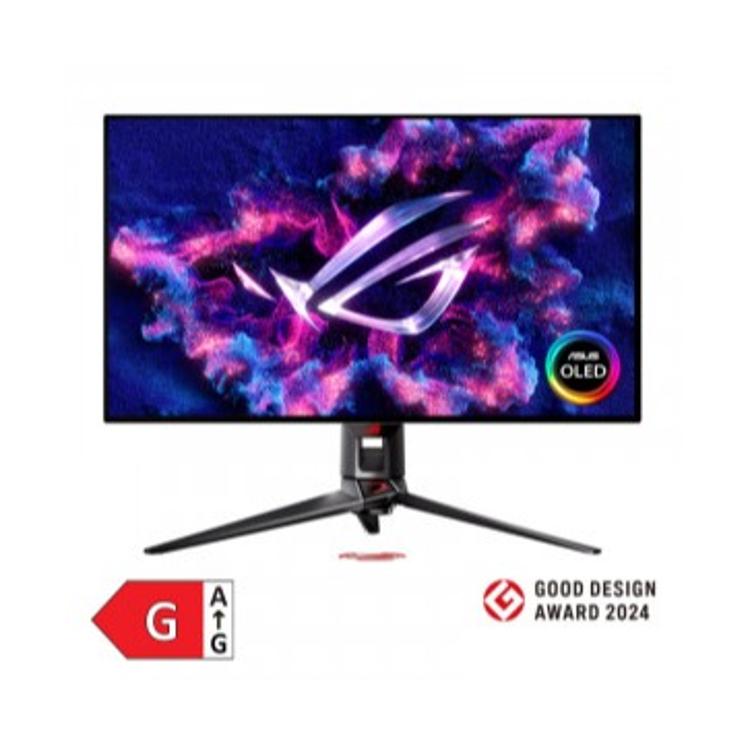 ASUS ROG Swift PG32UCDP, 32" OLED gaming monitor, 4K UHD zaslon, izjemno tanek okvir, premium ROG dizajn.