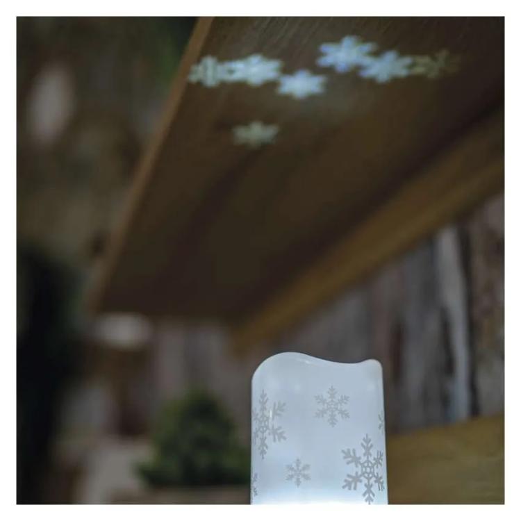 Božični LED projektor snežinke, 3x AAA, notranji, hladna bela