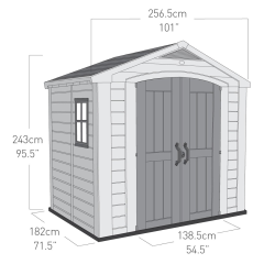 Vrtna hiška Keter Factor BRW557, 256,5 × 182 × 243 cm
