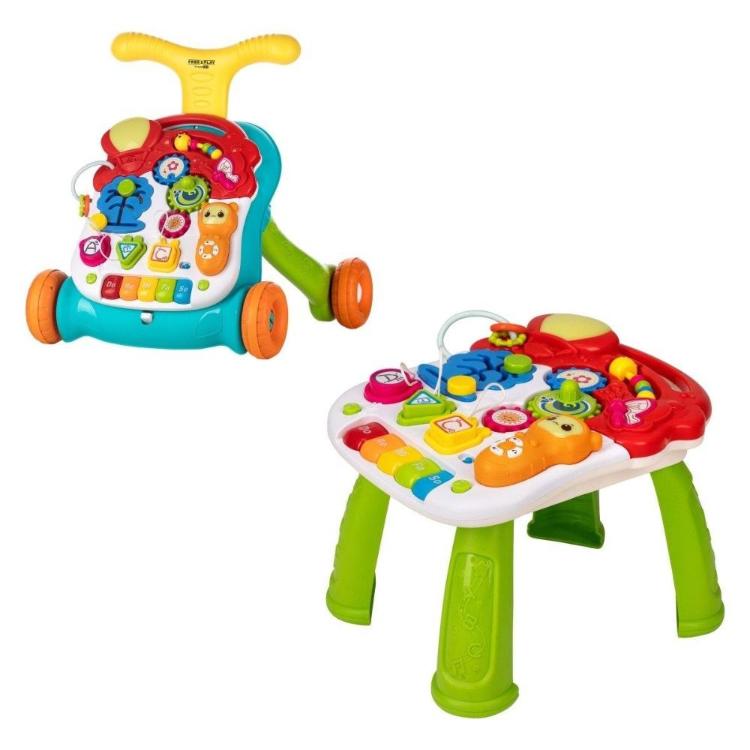 Sprehajalec in aktivnostna mizica Free 2 Play Walk&Play 2in1, multicolor