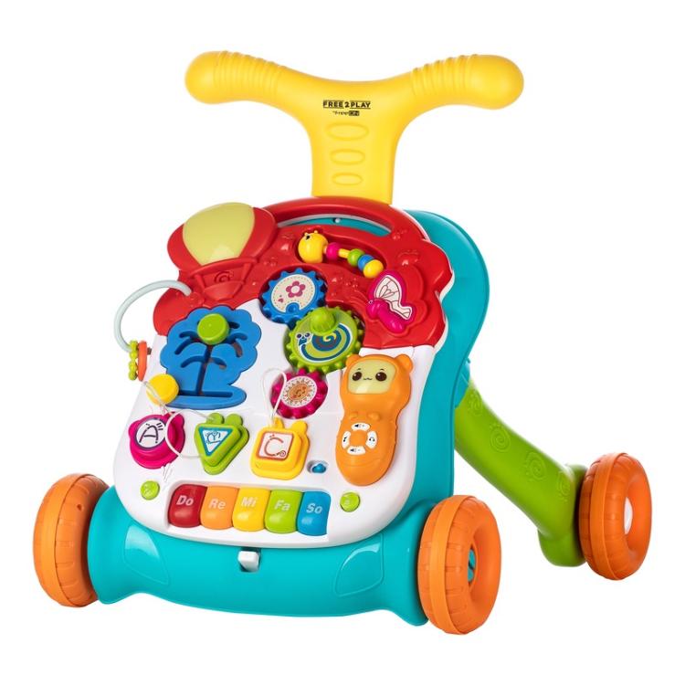 Sprehajalec in aktivnostna mizica Free 2 Play Walk&Play 2in1, multicolor
