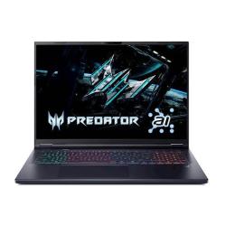 Acer PHN18-72-90M6: odprt prenosnik, zaslon Predator AI, RGB tipkovnica, pogled od spredaj.