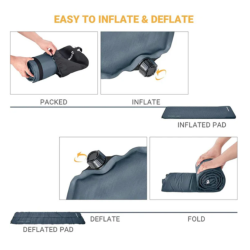 Postopek napihovanja in spuščanja zraka pri samonapihljivi spalni podlogi KingCamp.