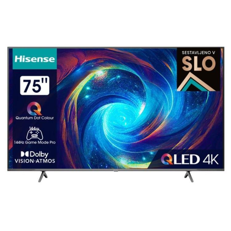 Televizor Hisense 75E7KQ Pro, 4K Ultra HD, QLED, Smart TV, diagonala 189 cm