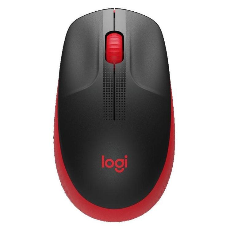 Logitech M190 brezžična optična miška, rdeča