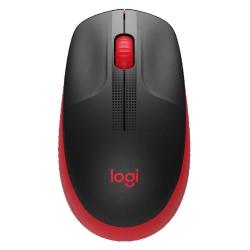 Logitech M190 brezžična optična miška, rdeča