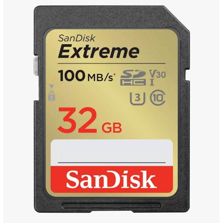 Spominska kartica SanDisk SDHC 32GB Extreme, 100/60MB/s, UHS-I, Speed Class 3 (U3), V30,C10