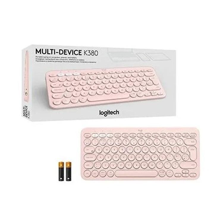Brezžična tipkovnica Logitech K380 Multi-Device, Bluetooth, roza