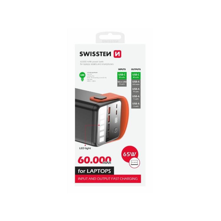 Prenosna baterija Swisstenn Power Line, 60000 mAh, 65W PD