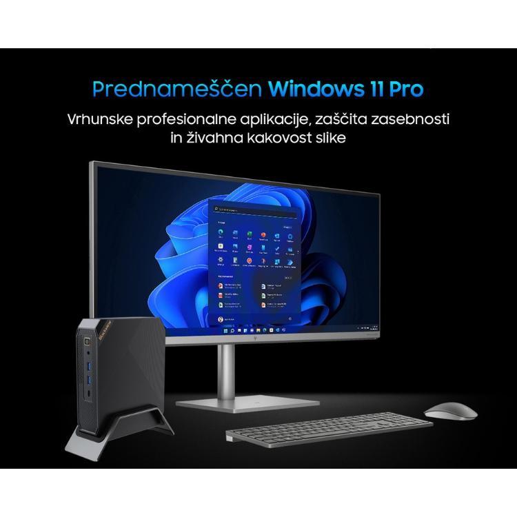 Mini namizni računalnik BlackView MP200, I5, 16GB RAM, 512 SSD, WIFI 6, Bluetooth 5.2, Ethernet, 4x USB 3.2, 1x HDMI, 1x Display Port, 1x USB Type-C, Win 11 Pro