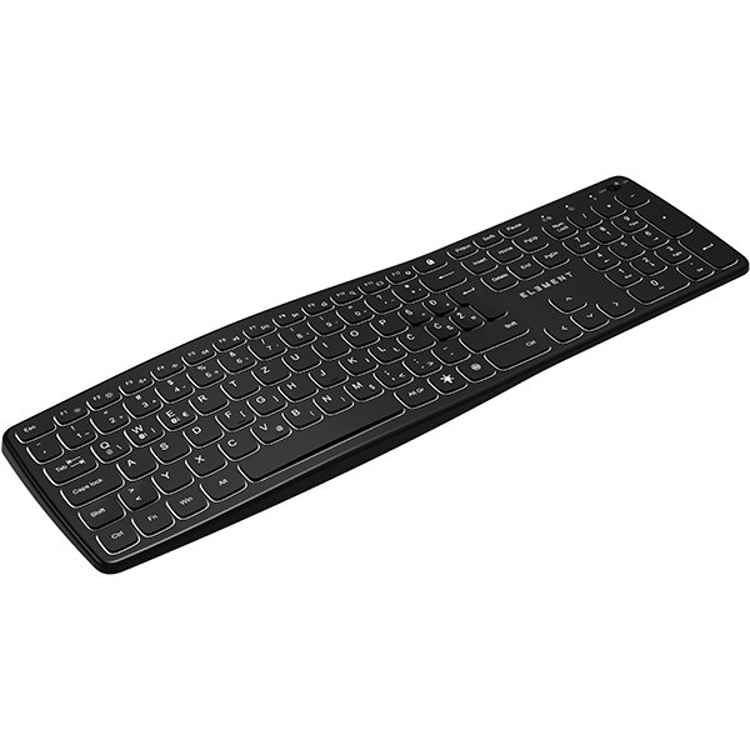 Tipkovnica ELEMENT ERGO S brezžična + Bluetooth, osvetljena, nizkoprofilna