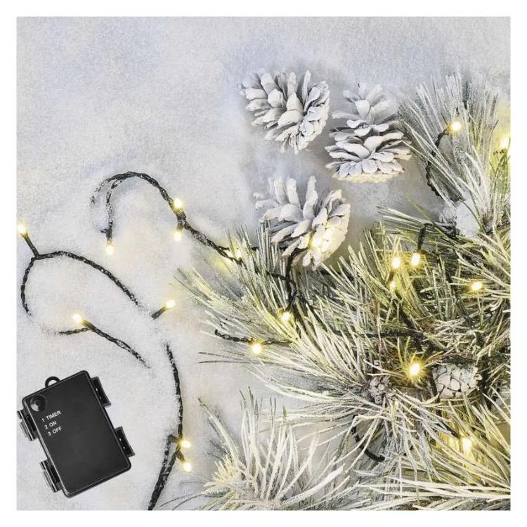 Božična veriga, LED, 8,4 m, 3x AA, zunanja in notranja, topla bela