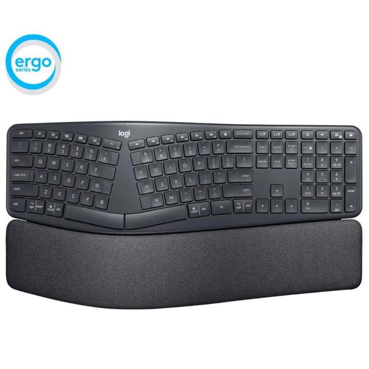 Brezžična ergonomska tipkovnica Logitech ERGO K860 SPLIT, črna