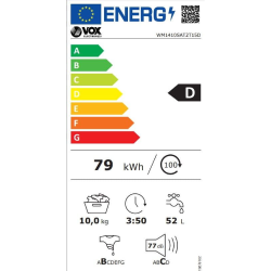 Pralni stroj VOX WM 1410-SAT2T15D, D, 10 kg, 1400 o/min, 15 programov