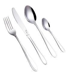 Komplet jedilnega pribora Cheffino iz nerjavečega jekla, vilice, nož, žlica in čajna žlička