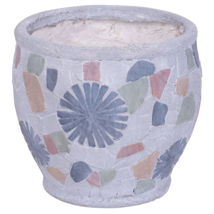 Keramična posoda za rože - mozaik, 27,5x27,5xH25 cm