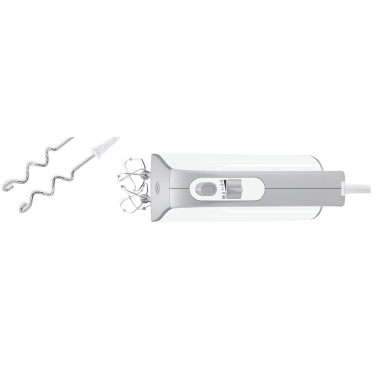 Ročni mešalnik s prikazom zgornjega dela in nastavkov