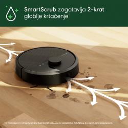 Robotski sesalnik iRobot Roomba Combo s funkcijo SmartScrub, prikaz globljega mokrega čiščenja madežev na trdih tleh.