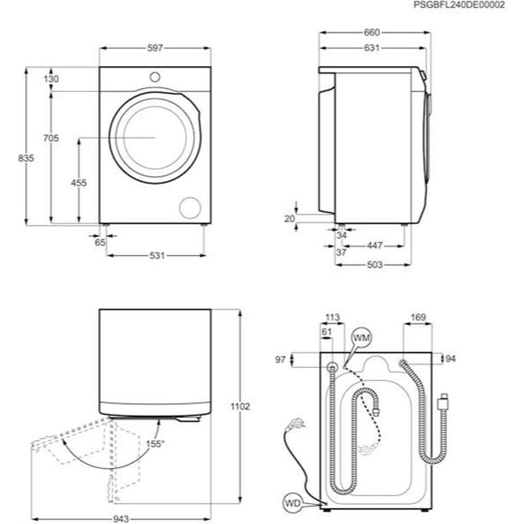 Pralno-sušilni stroj Electrolux EW8W4402QE, 11+7 kg, D