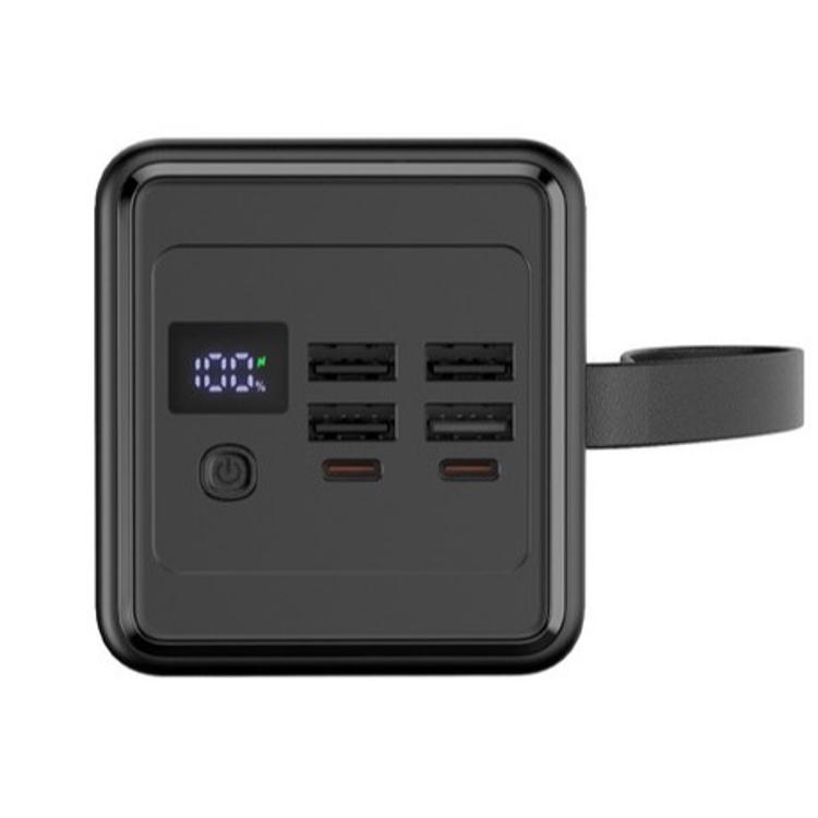 Polnilna baterija Platinet PMPB6020, 20W, 60.000mAh, prikaz sprednje strani z zaslonom, gumbom ter USB in USB-C priključki.