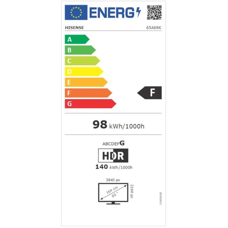 Televizor Hisense 65A69K, 4K UltraHD, DLED, Smart TV, diagonala 164 cm