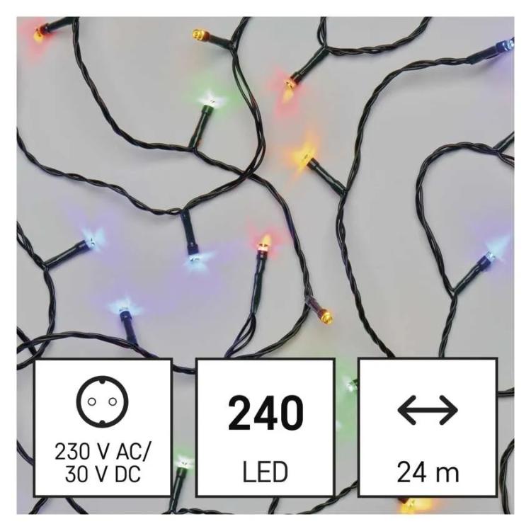 Božična veriga Emos, LED, 24 m, zunanja in notranja, večbarvna
