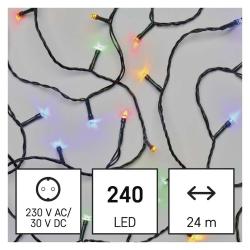 Božična veriga Emos, LED, 24 m, zunanja in notranja, večbarvna