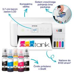 Epson EcoTank L3286: kompaktna večfunkcijska naprava z LCD-zaslonom in do 8100 natisnjenimi stranmi.