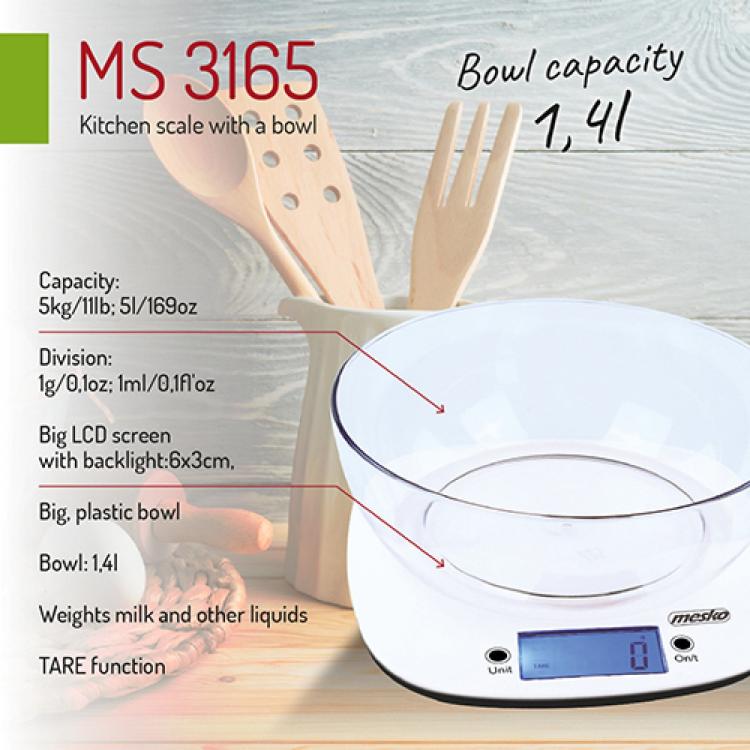 Kuhinjska tehtnica s posodo Mesko MS3165