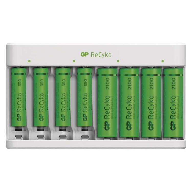 Polnilec baterij GP Eco E811, 4× AA 2100, 4× AAA