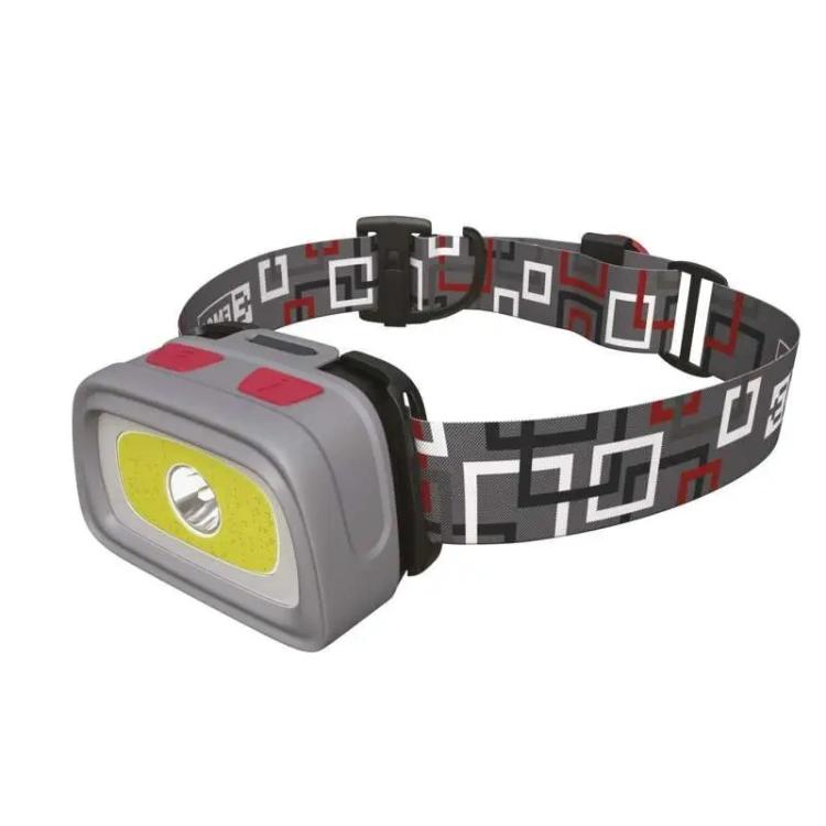 Naglavna LED svetilka Emos COB+CREE 3×AAA, 330 lm, 65m