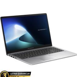ASUS ExpertBook z elegantnim srebrnim ohišjem, bogatim naborom priključkov in certifikatom vzdržljivosti MIL-STD-810H združuje mobilnost, zanesljivost in profesionalen videz.
